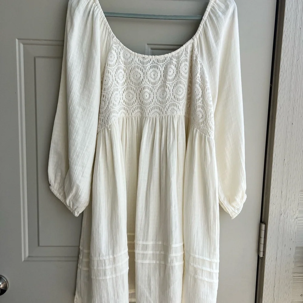 NEW Sanctuary XL White Cotton Peasant Dress Boho Festival Lightweight - Picture 9 of 10